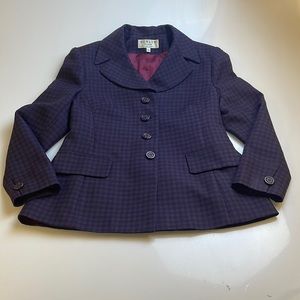 Renlyn Petites New York Women Blazer Checkered Maroon